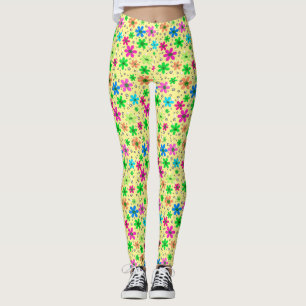 Leggings Flores chamomiles brillantes multicolores sobre un