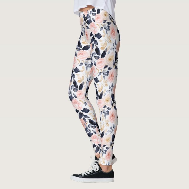 Leggings Flores Chic Azul Rosa (Izquierda)