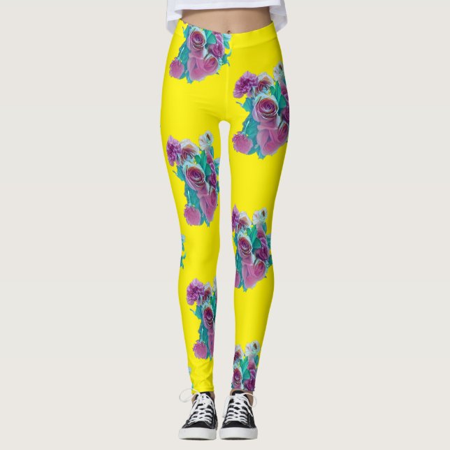 Leggings flores color pastel (Anverso)