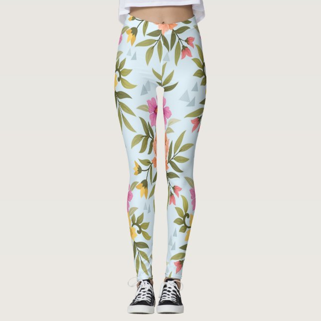 Leggings Flores Coloridas Dibujadas a Mano  (Anverso)