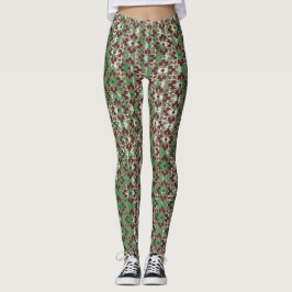Leggings Flores con motivos grises, rojos y verdes