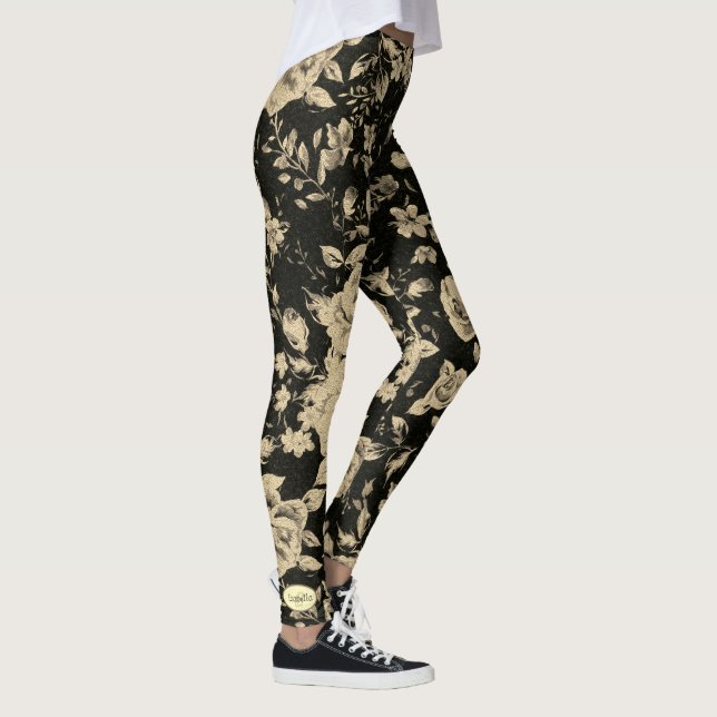 Leggings Flores de aceite ventilado brillante en el Monogra (Derecha)