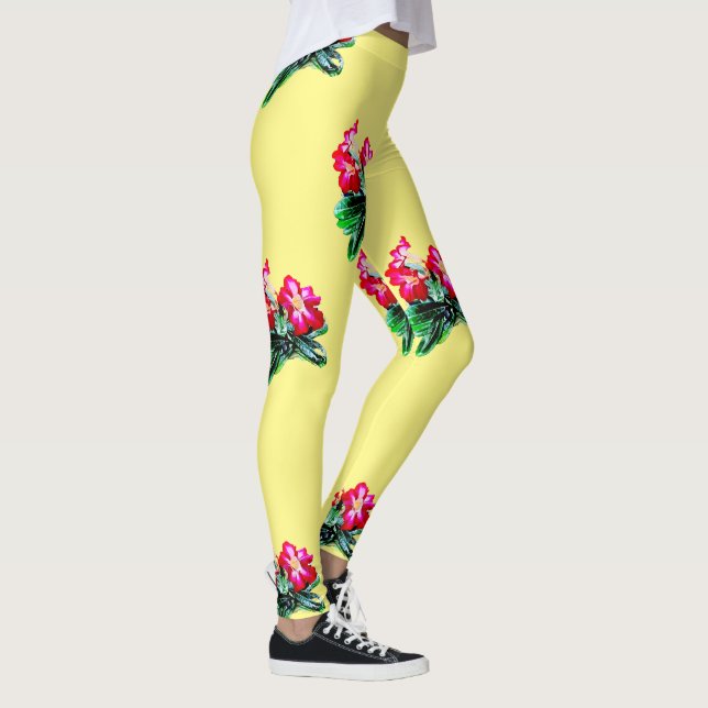 Leggings flores de adenio rojas (Derecha)