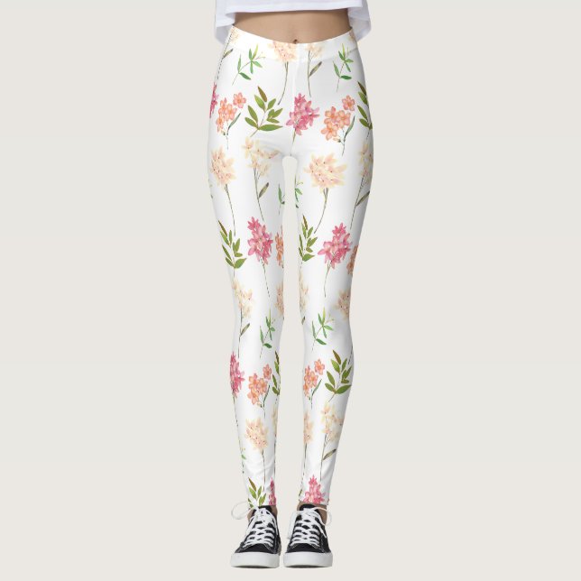 Leggings Flores de algodón patrón tradicional acogedor (Anverso)