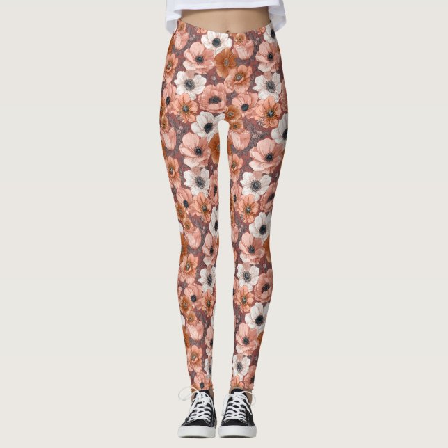 Leggings Flores de Anémonas Ejercicio Anémonas Encanto Mejo (Anverso)