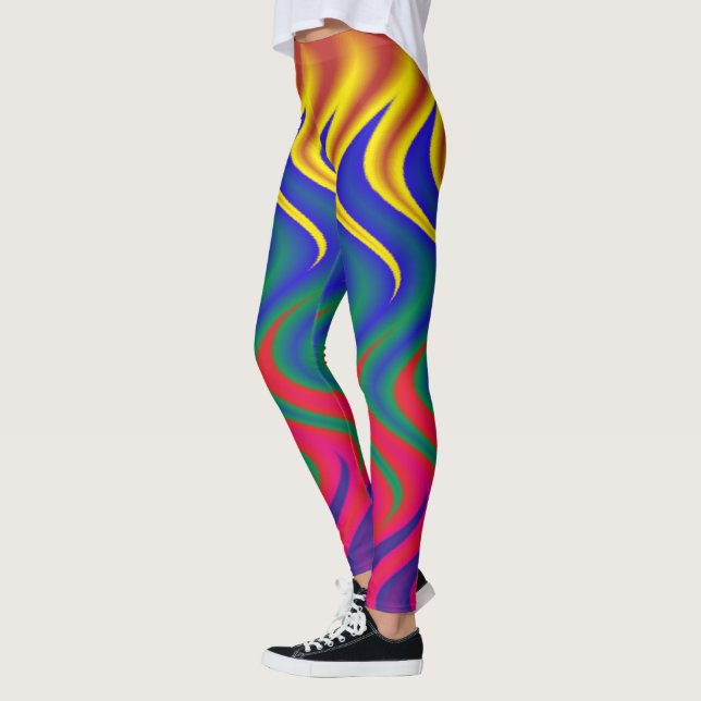 Leggings Flores de arcoiris onduladas (Izquierda)