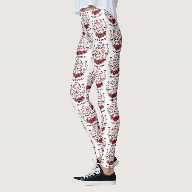 Leggings Flores de Borgoña, nadie eres tú y ese es tu poder (Izquierda)
