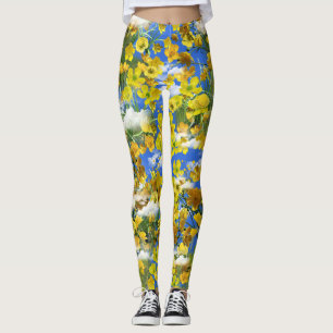 Leggings Flores de Butercup de primavera en las nubes