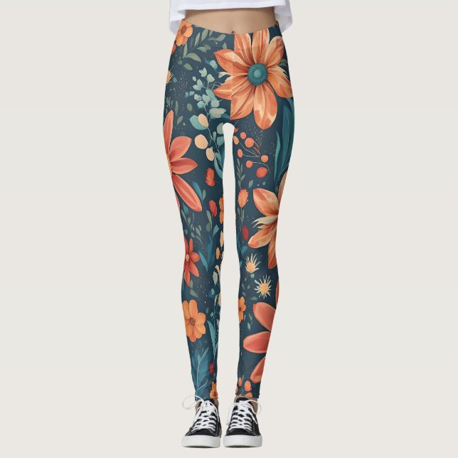 Leggings Flores de campo, bello arte primaveral. (Anverso)
