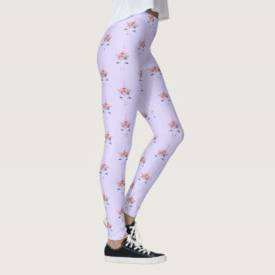 Leggings Flores de Cara de Unicornio Lindo Fabuloso 2