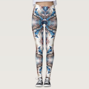 Leggings Flores de cerezo en acuarela de arrendajo azul