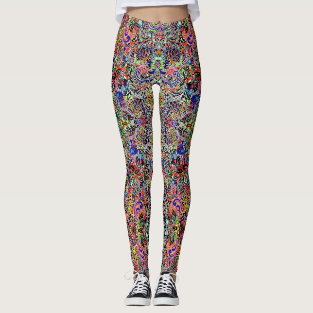 Leggings Flores de colores alegres (Anverso)