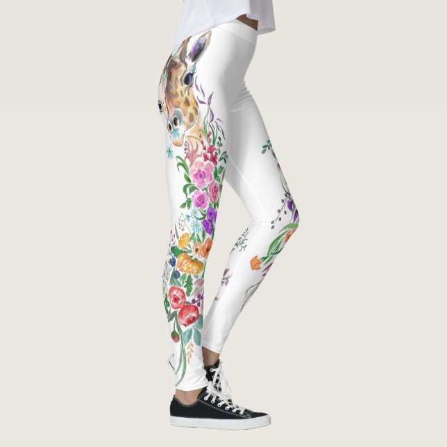 Leggings Flores de colores Bouquet Giraffe - Dibujo moderno (Derecha)
