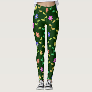 Leggings Flores de colores, motivos florales, vegetación, b