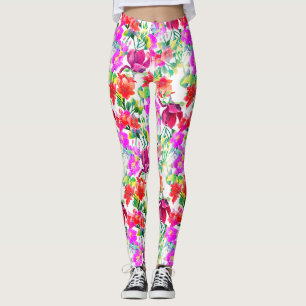 Leggings Flores de colores tropicales elegantes