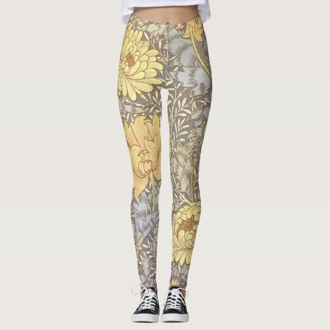 Leggings Flores de crisantemo de William Morris (Anverso)
