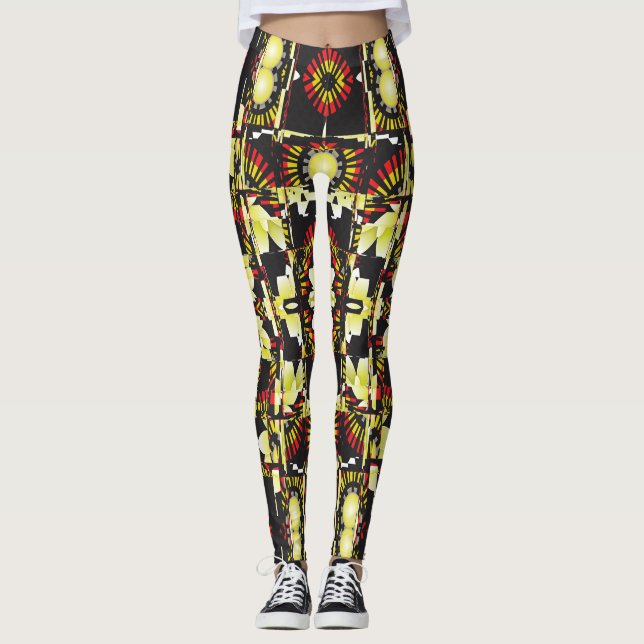 Leggings Flores de diseño Espejos en caja (Anverso)