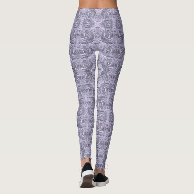 Leggings Flores de época Tapiz en leggantas malvas (Reverso)
