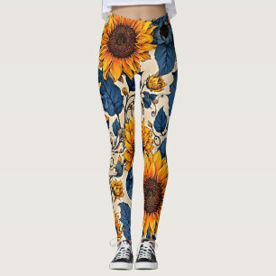 Leggings Flores de girasol radiantes: Adoptar la vitalidad 