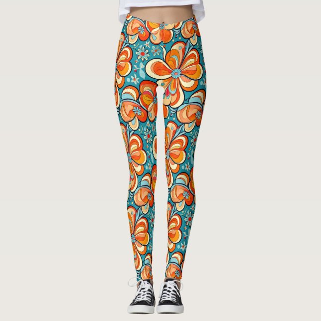 Leggings Flores de Groovy con vibraciones de época (Anverso)