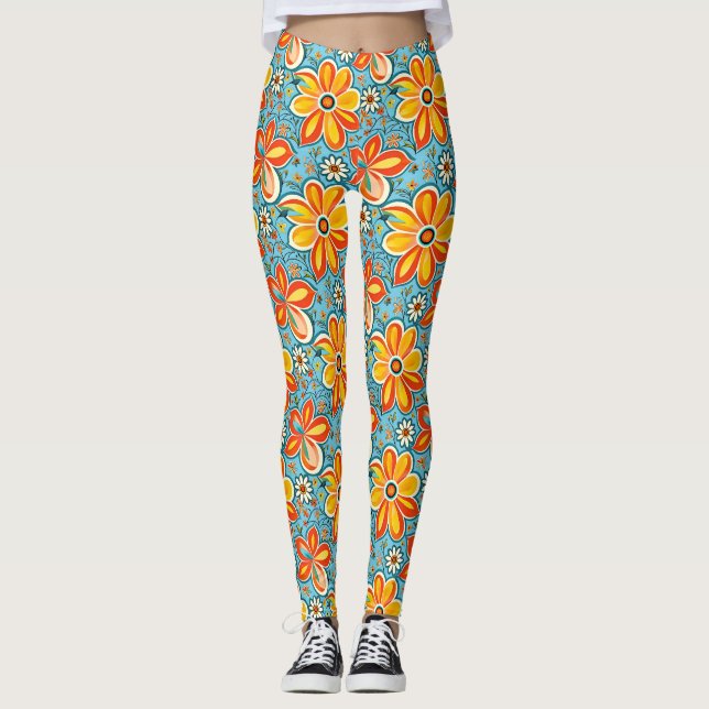 Leggings Flores de Groovy con vibraciones de época (Anverso)