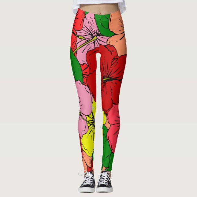 Leggings Flores de Hibisco (Anverso)