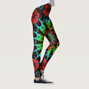 Leggings Flores de hibiscus II en el marco de Kaleidoscope