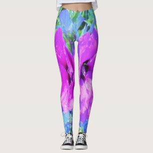 Leggings Flores de Hibiscus púrpura ultravioleta