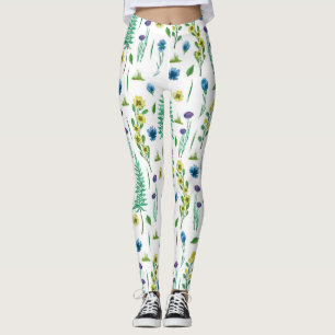 Leggings Flores de hierro patrón de la naturaleza sin mar