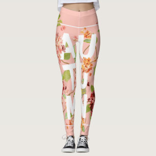 Leggings Flores de Hortensia: fondo de cosecha otoñal