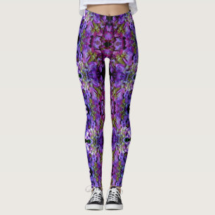 Leggings Flores de Hydrangeas azul morado
