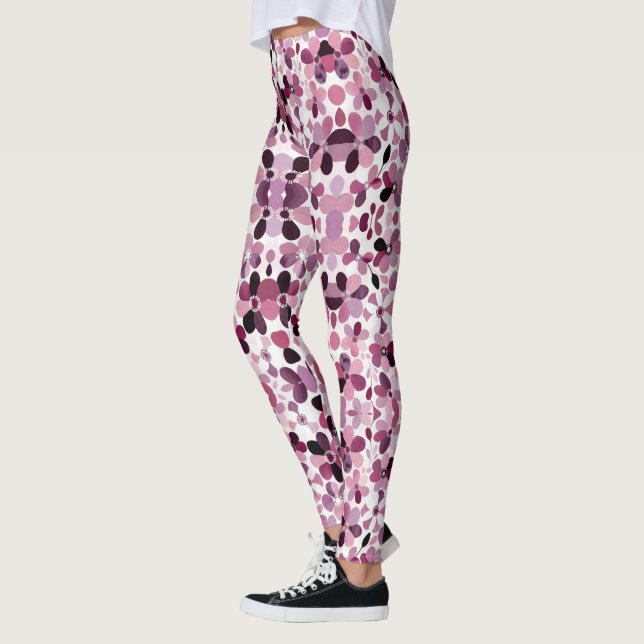 Leggings Flores de jardín abstractas: elegancia del arte mo (Izquierda)