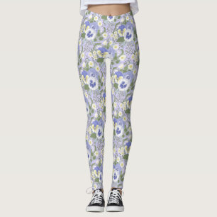 Leggings Flores de jardín de primavera sobre lavanda