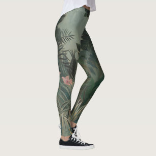 Leggings Flores de la jungla tropical Pintado de Rousseau f