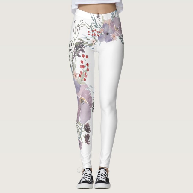 Leggings Flores de lavanda asombrosas (Anverso)