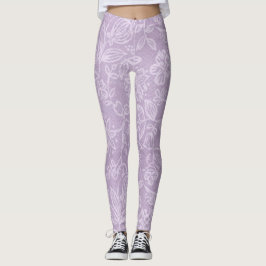 Leggings Flores de lavanda Piernas púrpuras