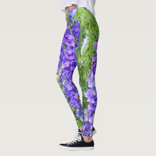 Leggings Flores de lavanda púrpura,
