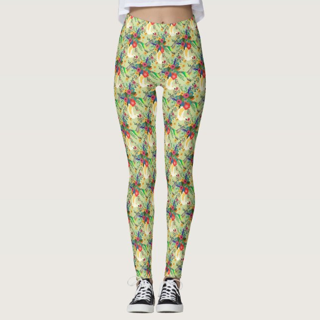 Leggings Flores de loro tropical de jungla de verano florec (Anverso)
