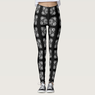 Leggings Flores de Lotus y Mandalas en blanco y negro