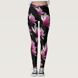 Leggings Flores de magnolia de Saucer rosa