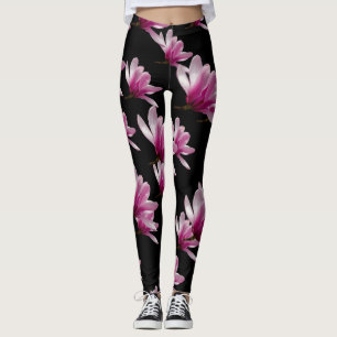 Leggings Flores de magnolia de Saucer rosa