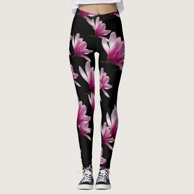 Leggings Flores de magnolia de Saucer rosa (Anverso)