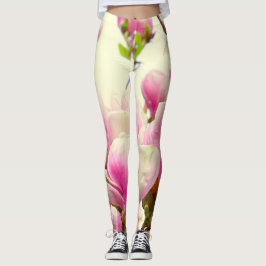 Leggings Flores de Magnolia Flores Florales Blossom Botánic