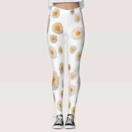 Leggings Flores de margarita blanca patrón Personalizados L