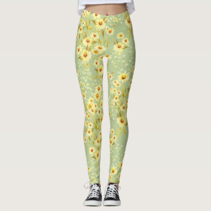 Leggings Flores de margarita: Las Acuarelas Oscuras Sin Mar