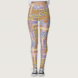 Leggings Flores de margarita modernas en Periwinkle