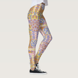 Leggings Flores de margarita modernas en Periwinkle