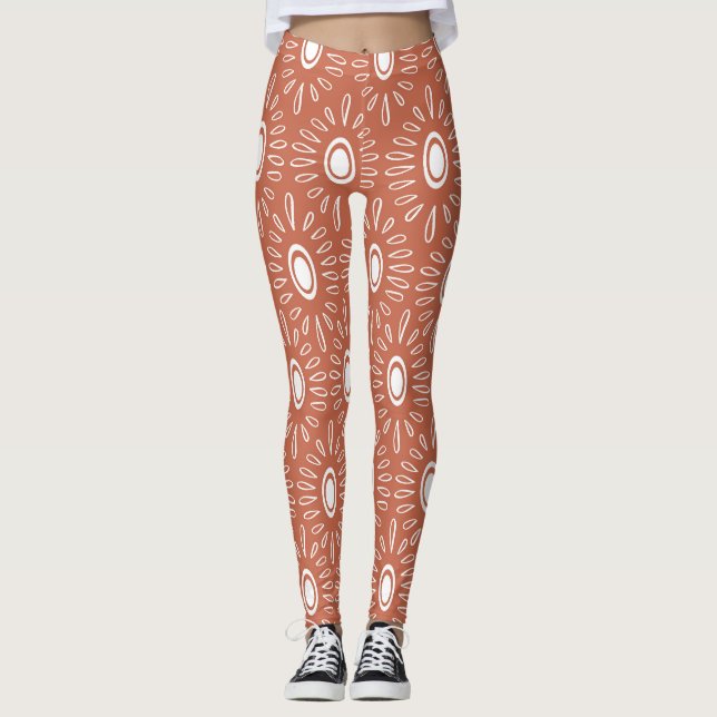 Leggings Flores de Moda Boho: diseño moderno y sin foco (Anverso)