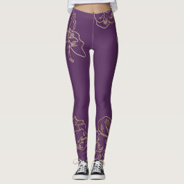 Leggings Flores de oro de Art Nouveau