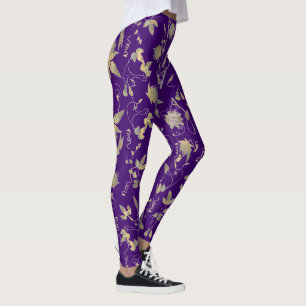 Leggings Flores de oro modernas y elegantes